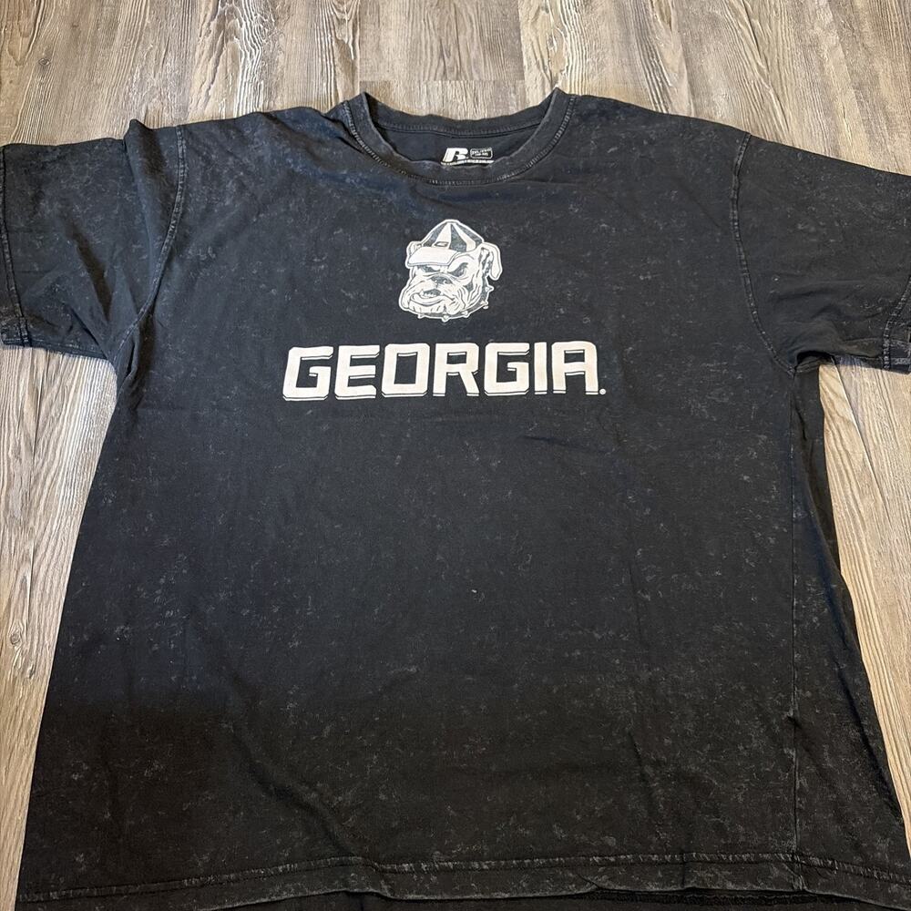 Russell Athletic Georgia Bulldogs University Acid Wash Graphic T-Shirt
